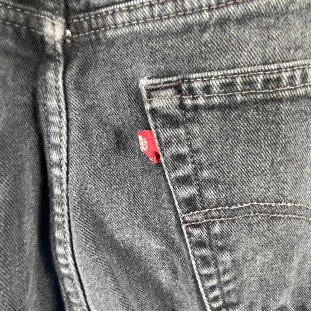 VTG Levis Jeans Mens 40x30 Actual 38x30 Black Regular Fit Red Tab Straight Leg - Picture 15 of 16